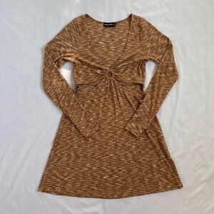 Modern heathered brown cutout dress